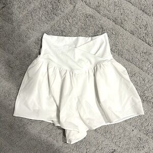 White Aerie Crossover Shorts